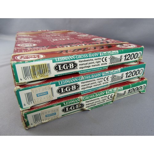 598 - LGB G Scale 12000 Right Hand Electric Points. Excellent (used) in Excellent Boxes. (3x Boxes)