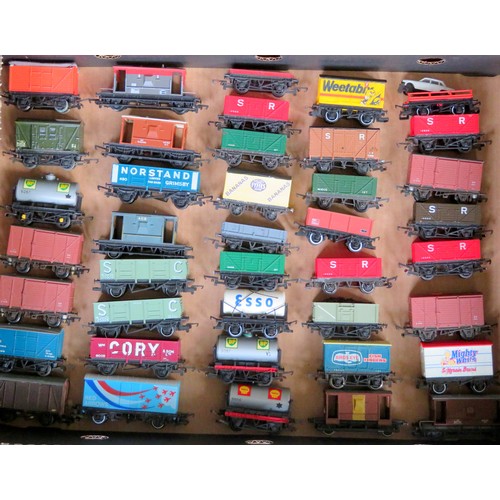 563 - HORNBY / BACHMANN / TRIANG etc. 00 gauge 40 x Goods Wagons to include Tankers, Mineral, Brake Van, B... 