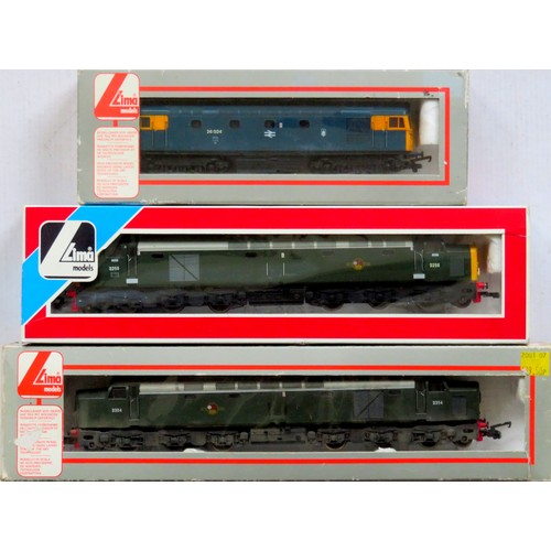 574 - LIMA 00 gauge Diesel Locos comprising: 1CO-CO1 No. D354 BR green, Class 40 No. D256 BR green (Box en... 