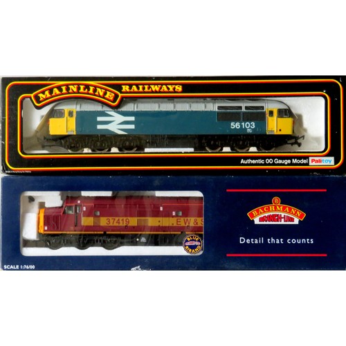 580 - BACHMANN / MAINLINE 00 gauge Diesel Locos comprising: Bachmann 32-375 Class 37/4 No. 37419 EW&S maro... 