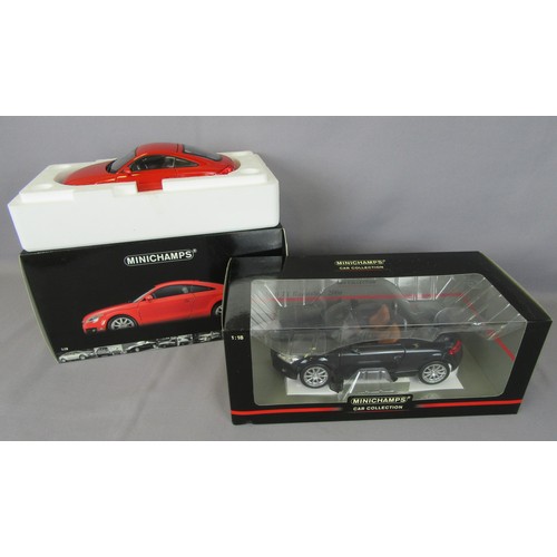 74 - MINICHAMPS 1/18 ’06 Audi TT and ’06 Audi TT Roadster. Mint in Mint Boxes. (2)