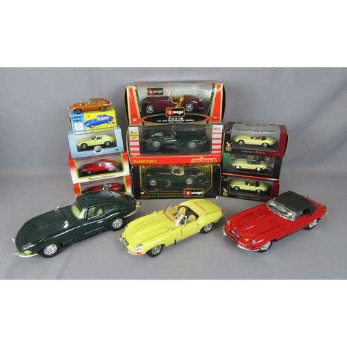 104 - JAGUAR Group to include Kyosho 1/43, Burago 1/24 and 1/18, Corgi and Road Signature. Excellent to Mi... 