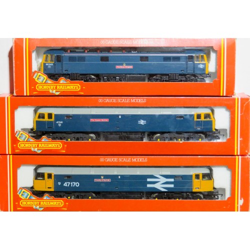 531 - HORNBY 00 gauge Locos comprising: R307 Class 47 “County of Norfolk” No. 47170 BR blue, R367 Class 86... 