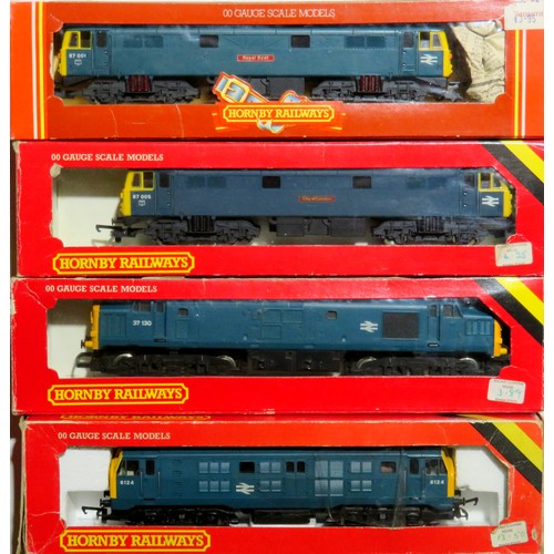 533 - HORNBY 00 gauge Locos comprising: Class 37 No. 37130 BR blue, Class 29 No. 6124 BR blue, Class 87 “R... 