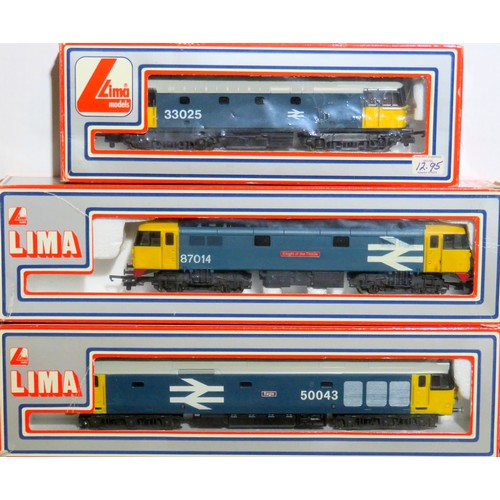 536 - LIMA 00 gauge Locos comprising: Class 50 “Eagle” No. 50043 BR blue, Class 87 “Knight of the Thistle”... 