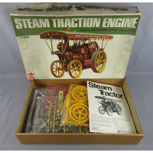 551 - BANDAI 1:16 Steam Road Roller and 1:16 Garrett Traction Engine plus 5x 1:72 scale steam related vehi... 