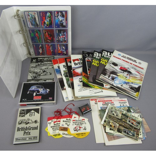 458 - FORMULA ONE Paraphernalia to include Australia 1995 Collectors Cards in album, assorted postcards, B... 