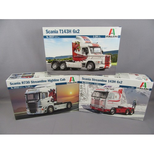 217 - ITALERI 1:24 TRUCK model kits to include Scania T143H, R730 and 143H, in Near Mint Unopened Boxes. (... 