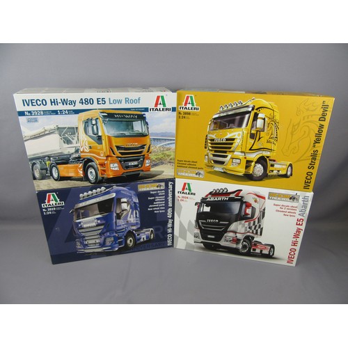 219 - ITALERI 1:24 TRUCK model kits to include 4x Iveco Trucks, in Near Mint Unopened Boxes. (4)