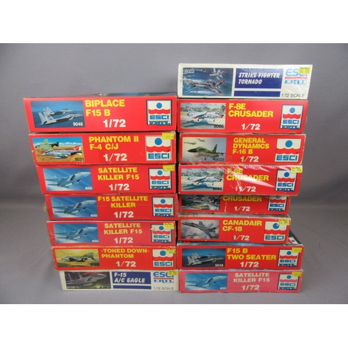 225 - ESCI Model Aircraft kits, 1:48 and 1:72 scale. Unused in Good to Near Mint Boxes – some still shrink... 