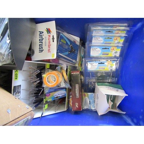 274 - REVELL / HUMBROL Model paint, plus Paint Brushes, Tape, Airbrush’s, model making tools, all unsold e... 