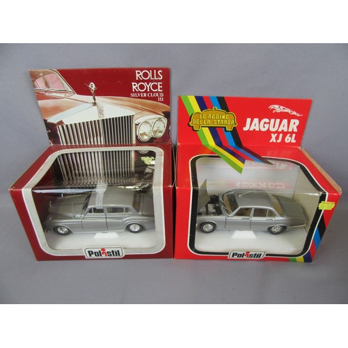 331 - POLISTIL 1:25 Cars to include Fiat 126, Fiat 128 Rally, Alfasud, Volvo 164E (tarnished chrome), Jagu... 