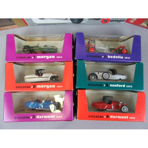 340 - BRUMM / BURAGO to include Brumm 1:43 Old Fire, Cyclecar’s, Vintage Race Cars plus Burago 1:18 Merced... 