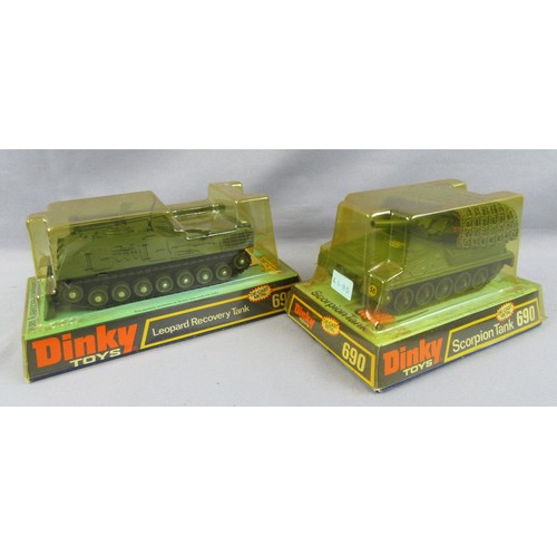 360 - DINKY TOYS 690 Scorpion Tank and 699 Leopard Recovery Tank. Near Mint to Mint in Excellent Boxes. (2... 