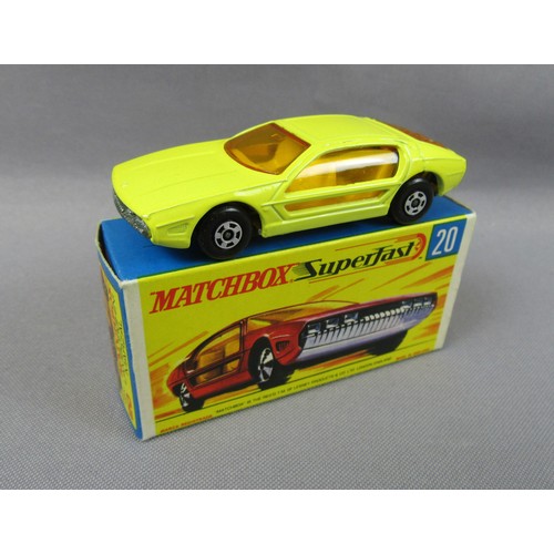 398 - MATCHBOX SUPERFAST No.20 Lamborghini Marzal in harder to find Yellow. Mint in Mint Box.