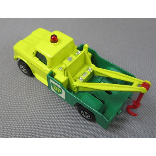 415 - MATCHBOX SUPERFAST 2x No.13 Dodge Wreck Truck – small and large diameter 5 spoke wheels. Excellent t... 