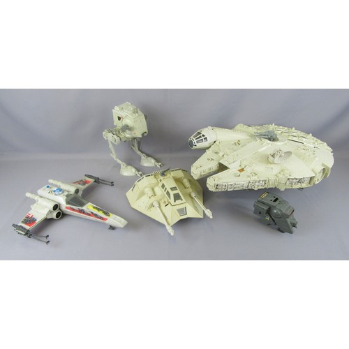 299 - VINTAGE KENNER / PALITOY STAR WARS vehicles to include Millenium Falcon, X-Wing Fighter, Snowspeeder... 