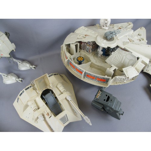 299 - VINTAGE KENNER / PALITOY STAR WARS vehicles to include Millenium Falcon, X-Wing Fighter, Snowspeeder... 