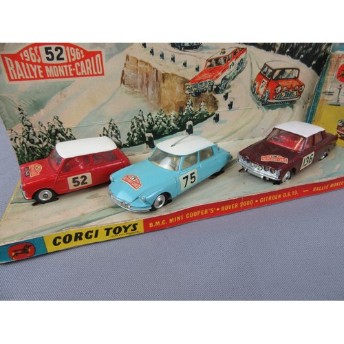 111 - CORGI TOYS GS38 Monte Carlo Rally Set. Good Plus to Excellent in a Fair Box (reproduction end flaps/... 