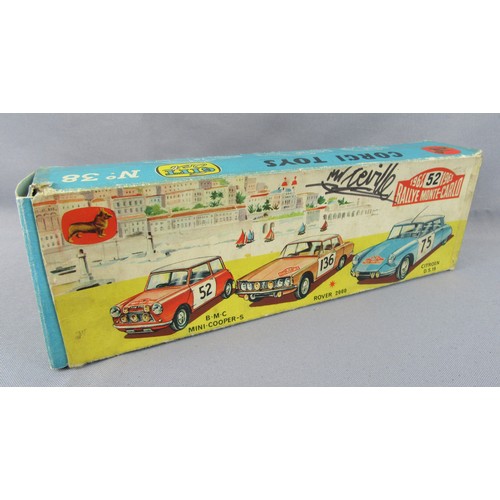 111 - CORGI TOYS GS38 Monte Carlo Rally Set. Good Plus to Excellent in a Fair Box (reproduction end flaps/... 