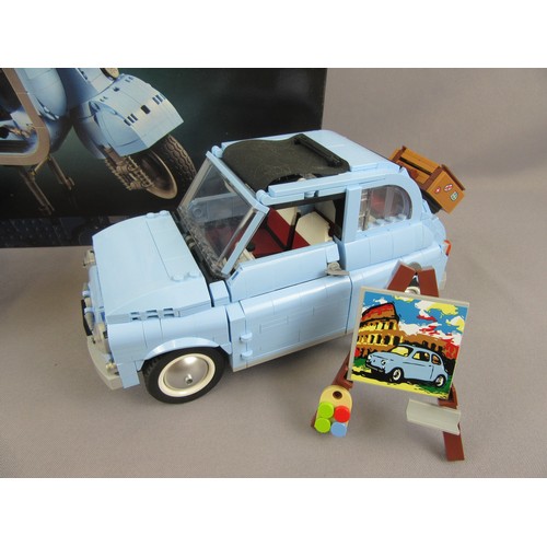 502 - LEGO CREATOR EXPERT Fiat 500 (77942) and Vespa 125 (10298), both appear complete (Fiat is missing th... 