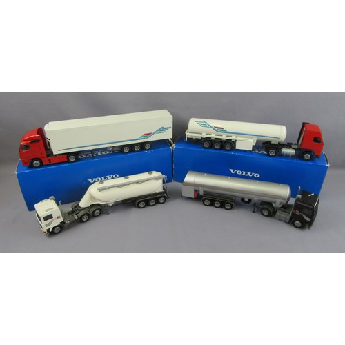 140 - CONRAD 1:43 Volvo FH16 Globetrotter Semi Tanker Trailer, FH12 Globetrotter Semi Trailer plus 2x unbo... 