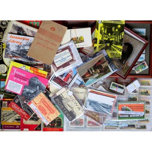 583 - MEMORABILIA – railway related - to include: Books, Cigarette Cards, Pictures, Post Cards, Photograph... 