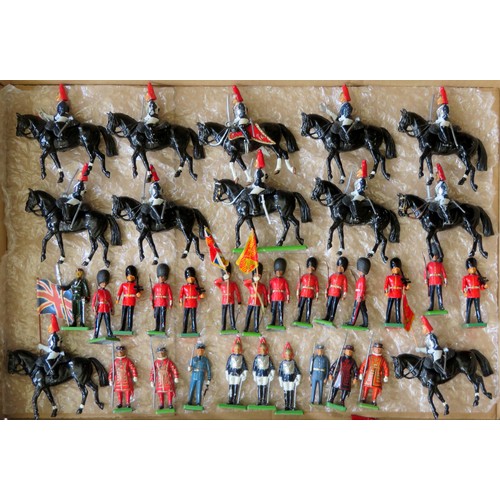 178 - BRITAINS SOLDIERS & FIGURES and others (metal) 35 assorted mounted and foot to include: 12 x Mounted... 