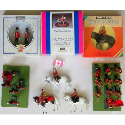 180 - BRITAINS SOLDIERS and others to include: 8105 Drum Horse & Wooden Plinth, 8312 Coldstream Guards Off... 