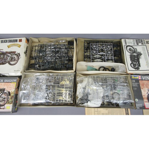 163 - REVELL / MATCHBOX 1:12 Vincent Black Shadow model kits, 2 of each. One Revell kit appear unused, oth... 