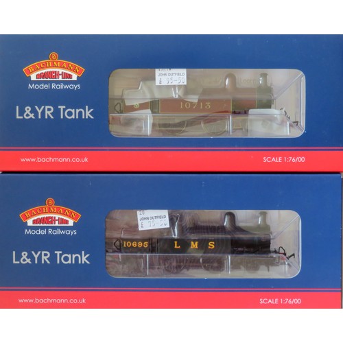 273 - BACHMANN 00 gauge 2 x L&Y 2-4-2 Tank Locos with Paperwork comprising: 31-165 No. 10695 LMS black and... 