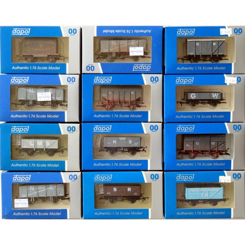 291 - DAPOL 00 gauge 12 x Goods Rolling Stock to include: Private Owner, Container Wagon, Vent Van, Grain ... 