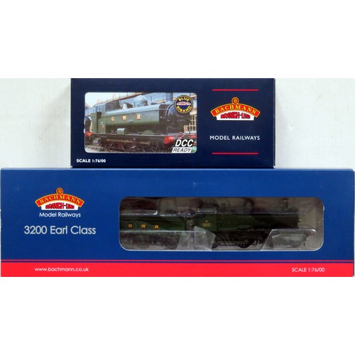 317 - BACHMANN 00 gauge GWR Locos comprising: 31-087DCC (DCC On Board) Earl Class 3200 4-4-0 Loco and Tend... 