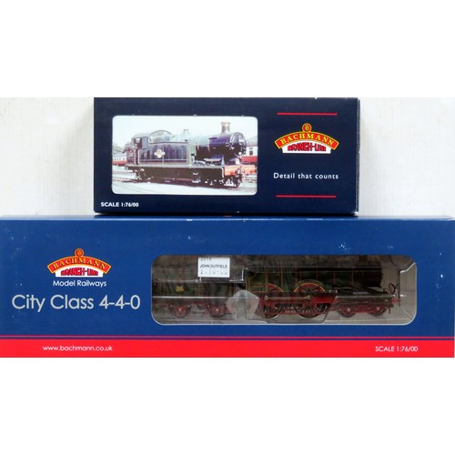 318 - BACHMANN 00 gauge GWR Locos comprising: 31-727 City Class 4-4-0 “City of London” Loco and Tender No.... 