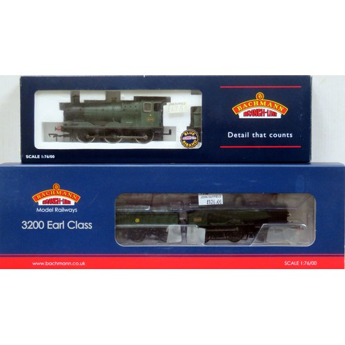 321 - BACHMANN 00 gauge GWR Locos comprising: 31-089 Earl Class 3200 4-4-0 Loco and Tender No. 3214 GWR gr... 