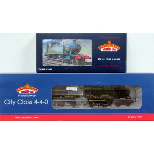 322 - BACHMANN 00 gauge GWR Locos comprising: 31-726 City Class 4-4-0 “City of Bath” Loco and Tender No. 3... 