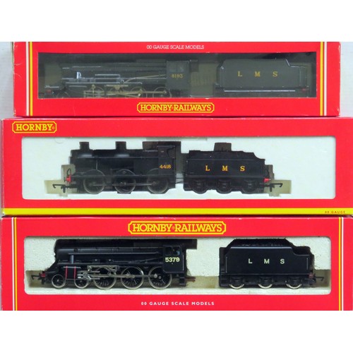 342 - HORNBY 00 gauge LMS Locos comprising: R2193 Class 4F 0-6-0 Loco and Tender No. 4418 LMS black, R2083... 