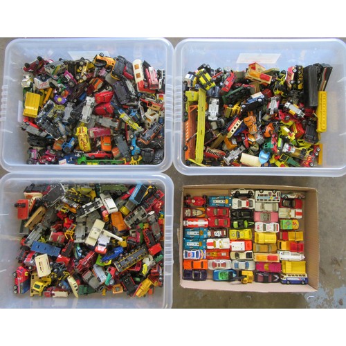 373 - MATCHBOX 1-75 SUPERFAST, large quantity (3 tubs) of diecast vehicles in play worn condition, plus tr... 