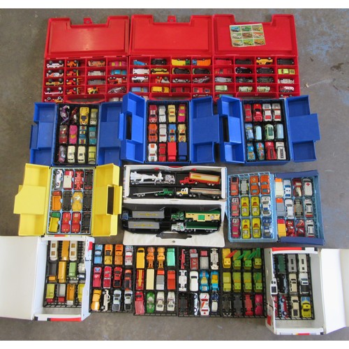 379 - MATCHBOX SUPERFAST / CONVOY, large quantity of unboxed models contained within 11 Matchbox Carry Cas... 