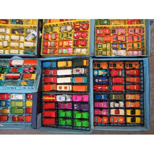 381 - MATCHBOX SUPERFAST / CONVOY, large quantity of unboxed models contained within 7 Matchbox Carry Case... 