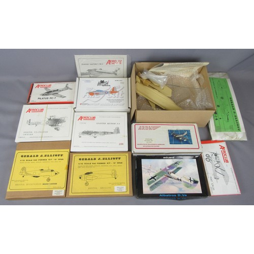 394 - MODEL AIRCRAFT kits to include 1/48 and 1/72 scale by Aeroclub, Gerald J.Elliot and others. Most app... 