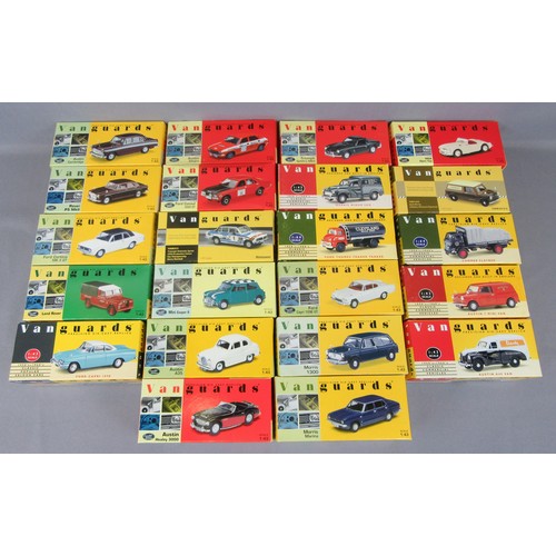 398 - VANGUARDS 1/43 group of Cars and Commercials. Near Mint to Mint in Near Mint Boxes. (22)