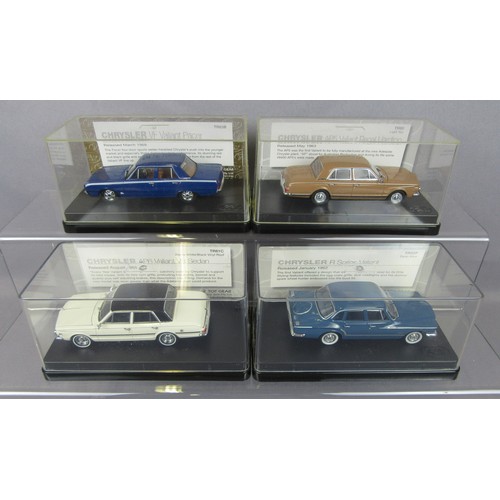 405 - TRAX 1/43 Chrysler Valiant models to include TR63b, TR80, TR81c and TR35f.  Mint in Near Mint Boxes.... 