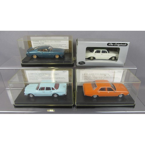 408 - TRAX 1/43 Australian models to include TR36D Chrysler Valiant, TR42G Leyland P76 Super, TR10F Ford X... 