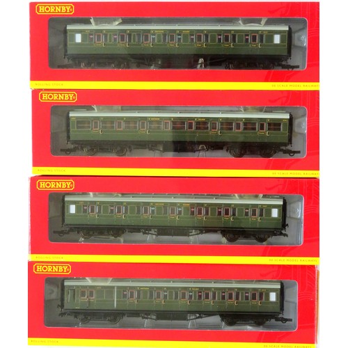 435 - HORNBY (China) 00 gauge 4 x SR green Maunsell Coaches comprising: R4299E Composite, R4297E 3rd Class... 