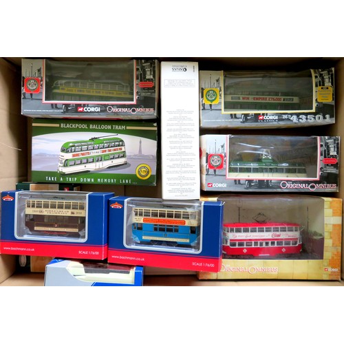 450 - CORGI / ATLAS EDITIONS / BACHMANN / CORGI 11x Trams to include: Corgi OM40503 Feltham Tram Sunderlan... 