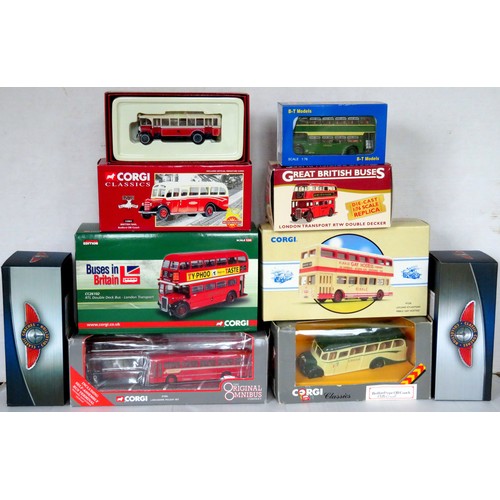 452 - CORGI / ATLAS EDITIONS plus others comprising: 10 x Buses and Coaches to include: Corgi cc26102 RTL ... 