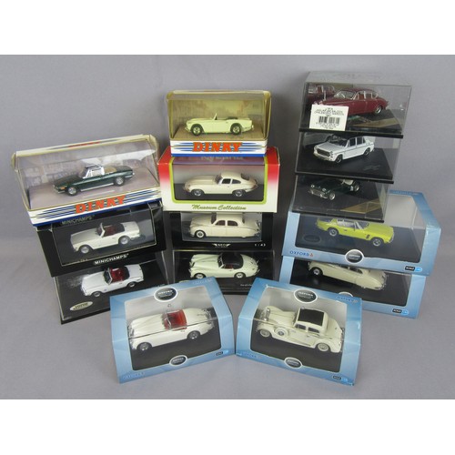 413 - 1/43 BRITISH CARS to include Minichamps Triumph TR6, Oxford Jenson Interceptor, Vitesse Triumph Spit... 