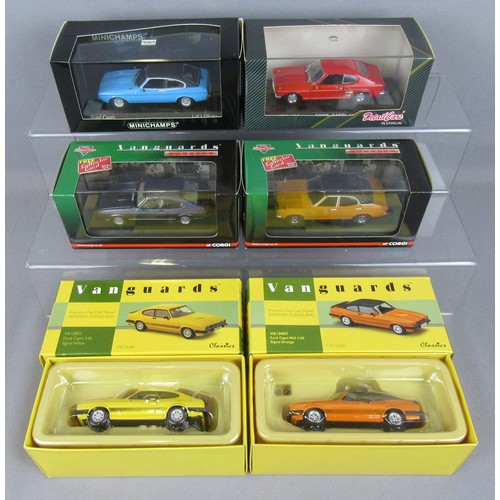 414 - VANGUARDS 1/43 Ford Capri VA10800 Mk.III, VA10803 3.0s, VA10807 Mk.III 3.0s and VA10302 Cortina Mk.I... 