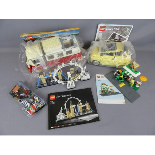 426 - LEGO CREATOR 10220 VW Camper (sunlight damage) 10271 Fiat 500, 21037 Architecture ‘London’, 40578 Sa... 